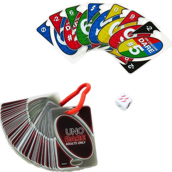 UNO Dare Adults Only Card Game, 2-10 Players, Waterproof Cards and Dice for Game - Picture 3 of 6